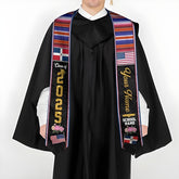 Personalized Dominican Republic Graduation Sash, Custom Dominican American Flag Stole 2025, Dominican Graduation Stole 2025
